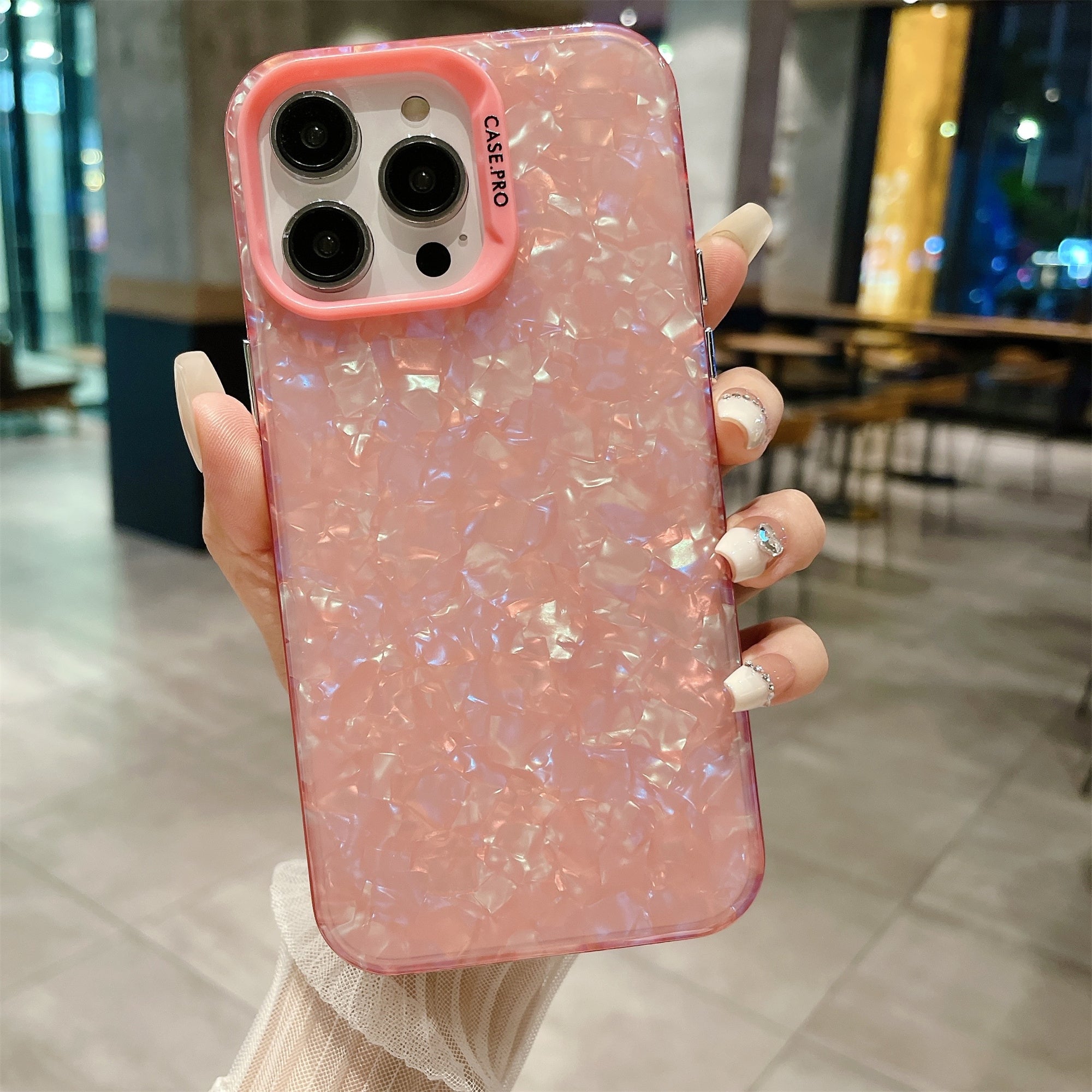 Shockproof Case for iPhone 13 Pro 6.1 inch Shell Texture Acrylic PC Cover Anti-Fall Slim Phone Protector Shockproof Case for iPhone 13 Pro 6.1 inch Shell Texture Acrylic PC Cover Anti-Fall Slim Phone Protector